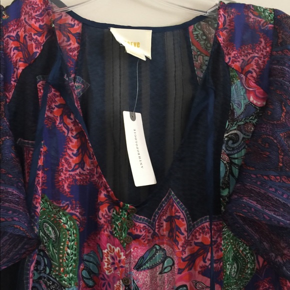 2pc Anthropologie Loren Flutter-Sleeve Swing Dress - Picture 7 of 7